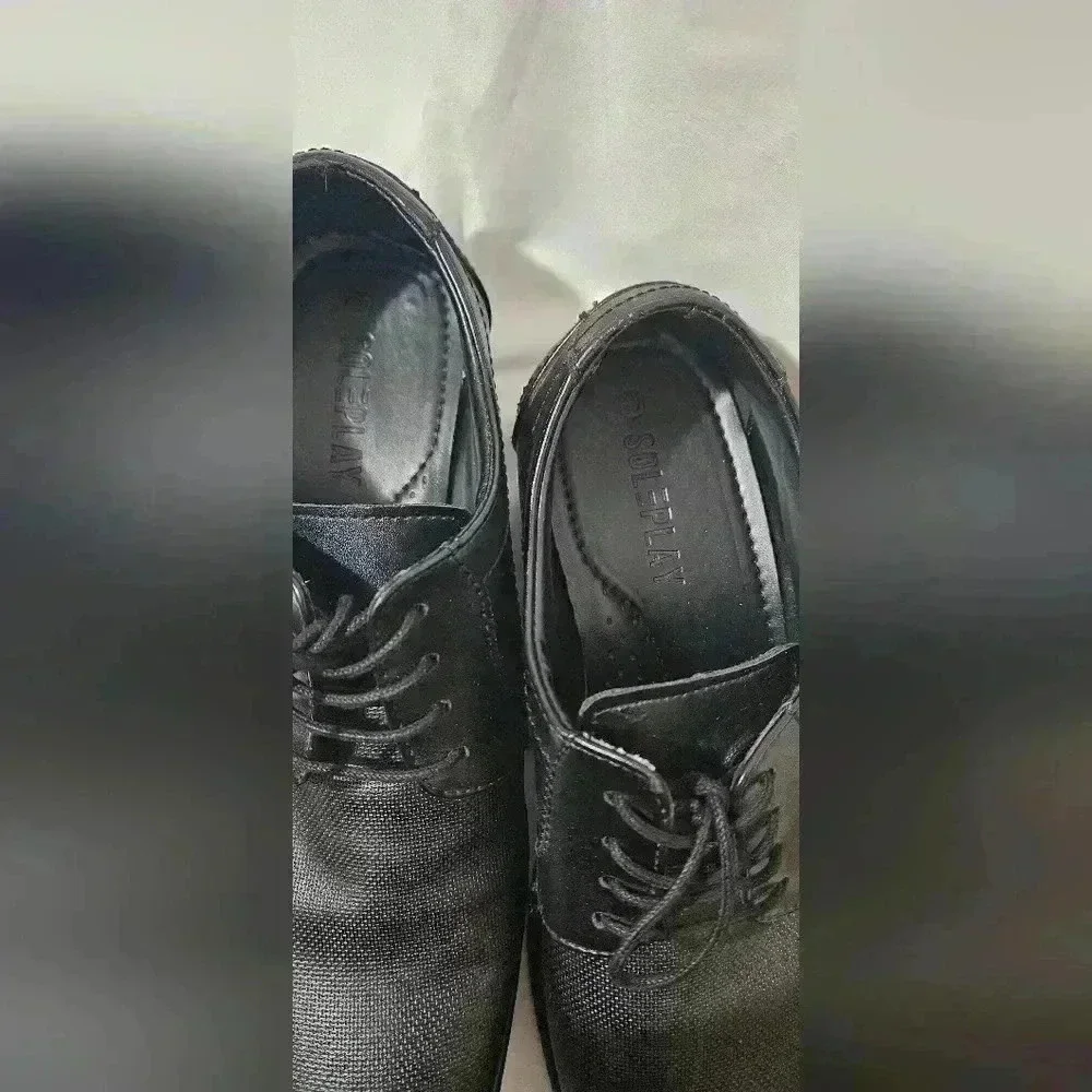 SOLEPLAY by Westside BlackTextured Derby Shoes Men's Size 43 (9) - Picture 3 of 5